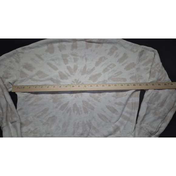 Madewell women's beige/white tie dye crewneck crop sweatshirt sz. L 100% cotton - Picture 11 of 12